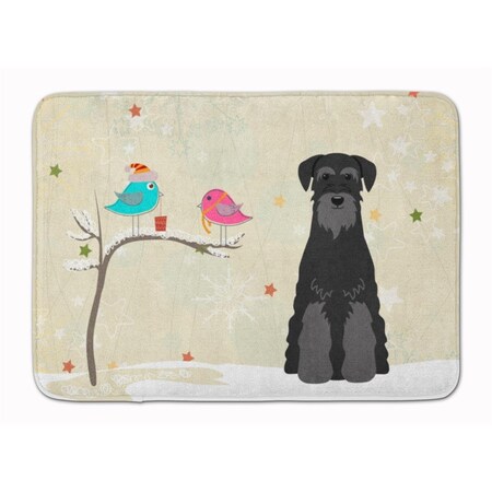 Carolines Treasures Christmas Standard Schnauzer Black Machine Washable Memory Foam Mat BB2504RUG